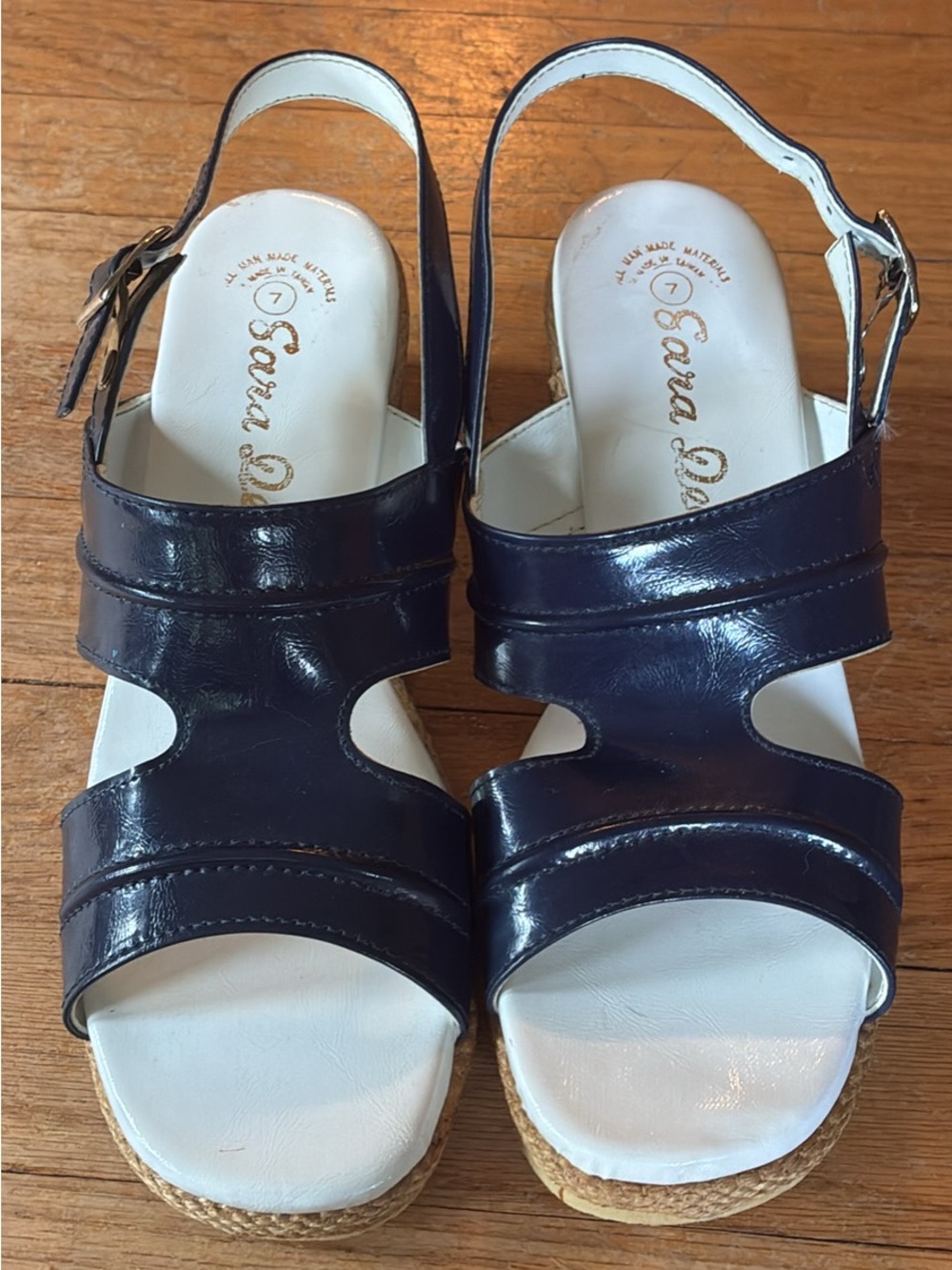 Navy Slingback Sandals - Women's